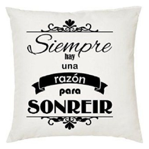 Almohada Sublimada 20x20 Personalizado Siempre Sonrie Pack 5