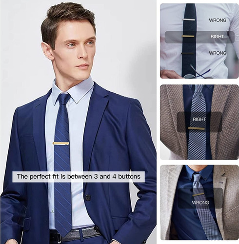 Pack De 3 Alfileres De Corbata Clásicos Para Hombre