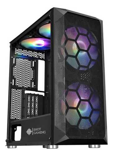 Gabinete Gamer Shot Pro Series 230b Black Vidrio Templado