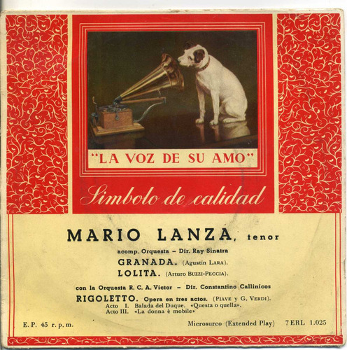 Mario Lanza - Granada - 45 Rpm Ep