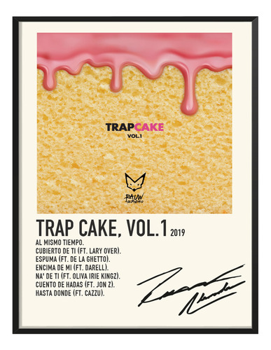 Poster Rauw Alejandro Album Tracklist Trap Cake Vol 1 80x40