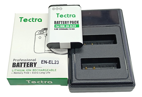 Carregador + Bateria En-el23 Pra Nikon P900 P600 P610 S810c Cor Preto