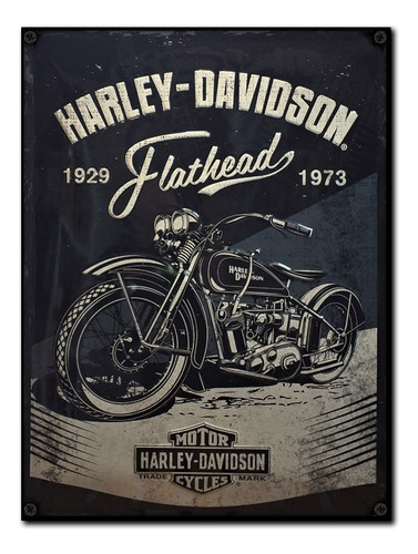 #1361 - Cuadro Vintage 30 X 40 - Harley Davidson Moto Garage