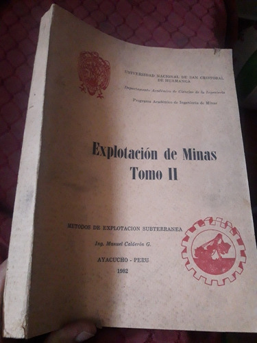 Libro Explotacion De Minas Tomo 2 Calderon