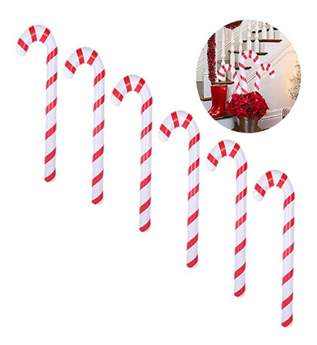 S6 5pcs Bastones De Caramelo Inflables Bastones De Navidad G