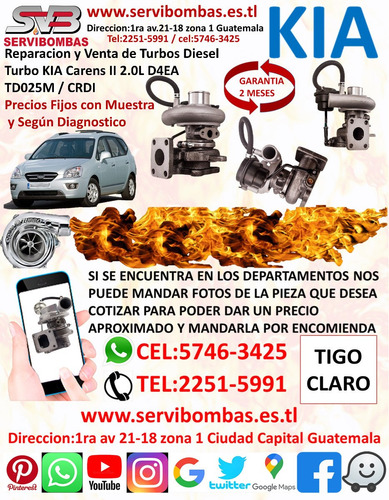 Turbo Kia Sorento 2.5 Crdi/d4cb/140cv 733952-5004 S Guatema