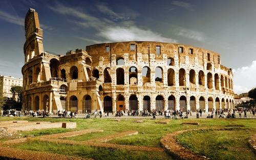 Vinilo Decorativo 50x75cm Coliseo Romano Ciudad Europa M4