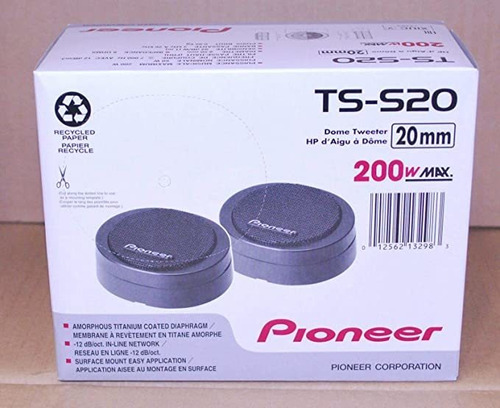 Pioneer Ts-s20 0.787 in De Alta Potencia Componente Dome T.