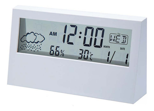 Reloj Lcd Despertador Alarma Luz Led Temperatura Calendario 