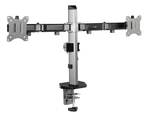 Soporte Brazo Articulado Doble Monitor Linkon Escritorio Negro
