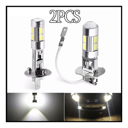 2 Bombillas Led Blancas Antiniebla Del Coche H1