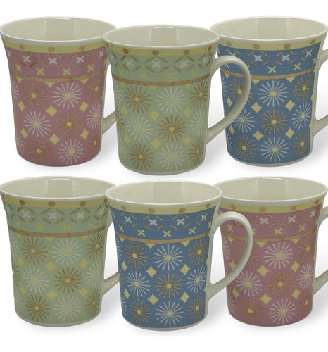 Set X6 Tazas De Ceramica Jarro Mug Apta Microondas Bebidas