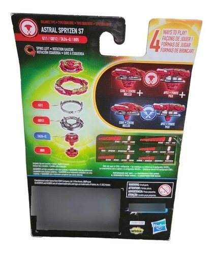 Beyblade Quad Drive Astral Spryzen S7 com lançador vermelho