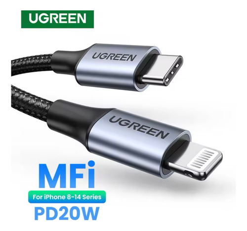 Ugreen -cable Usb Tipo C A Lightning iPhone Carga Rápida 2m