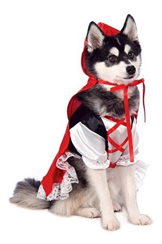 Red Riding Rubie De Vestuario Para Mascotas Hood, Medio.