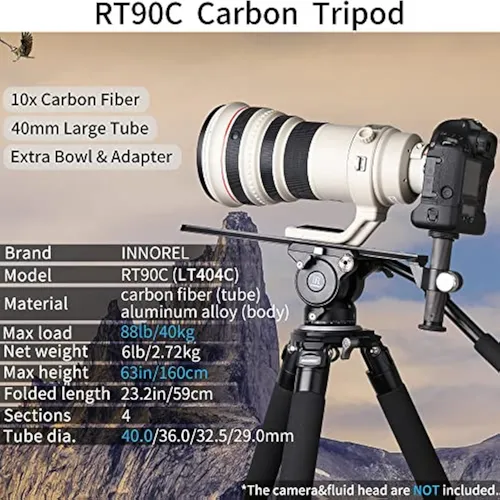 Trípode De Fibra De Carbono Trípodes Innorel Rt90c Bowl