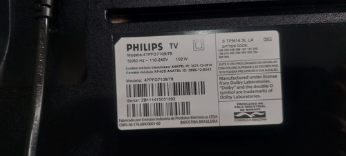 Tv 47 Polegadas Moderna Philips De 960 Hertz Semi Nova Á Ret