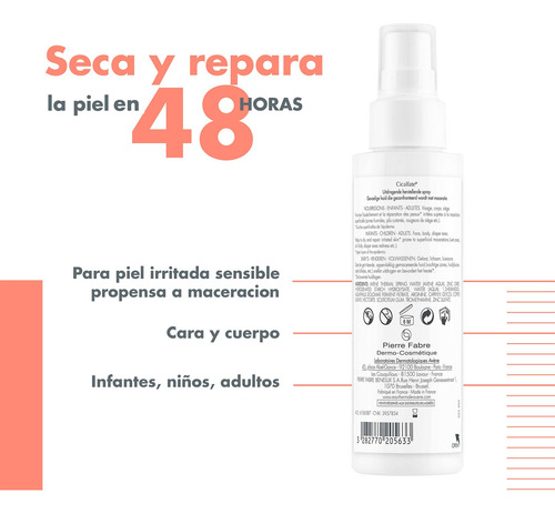 Spray Reparador Calmante Secante 100 Ml Avène Sin Fragancia