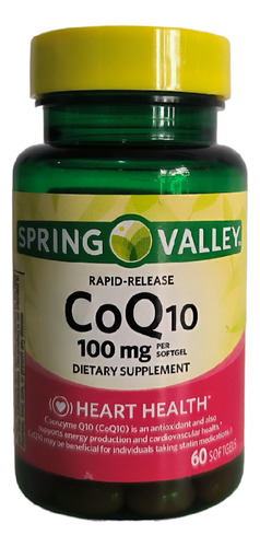 Coq10 De 100 Mg Spring Valley 60 Capsulas Blandas Importado 