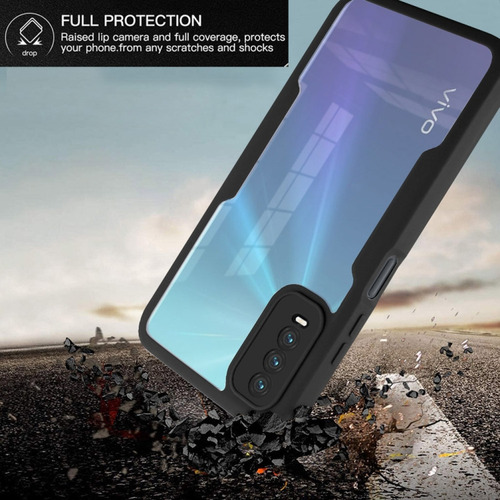 Compatible Funda De Teléfono Azul De Cobertura Total For Vivo Y20