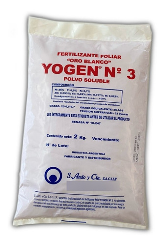 Yoguen 3 2kg Regulador Crecimiento Foliar Suelo Hormona