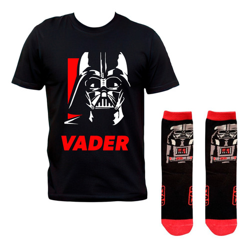 Combo Remera Y Medias 3/4 Darth Vader Star Wars