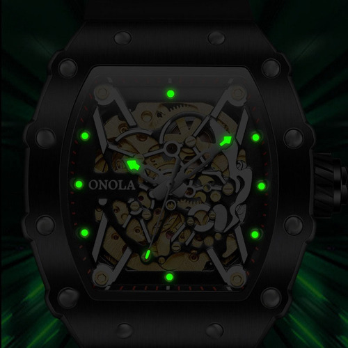 Reloj Luminoso Mecánico De Silicona Onola, Moderno