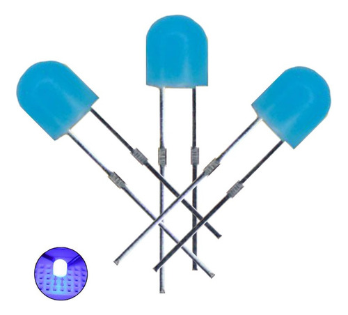 1000 X Led 360 5mm Straw Hat 4.8mm Ultra Brillante Azul