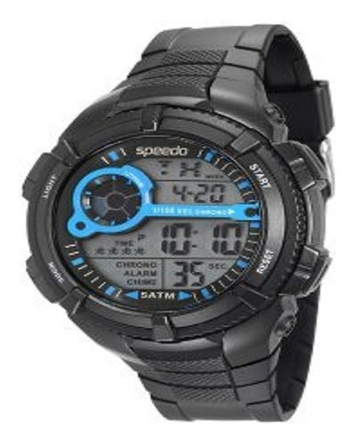 Relógio Speedo Masculino Digital Preto Azul Original 