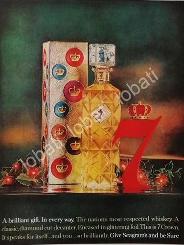 Cartel Publicitario Retro. Whisky Seven Crown 1960s 517