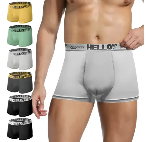 6pzs Boxers Hombre Calzones Ropa Interior Algodón Elástico