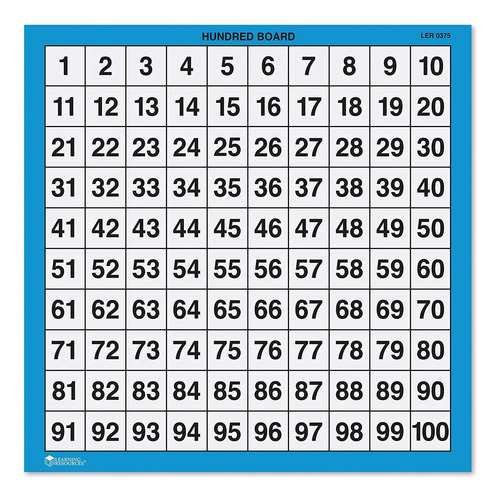 Learning Resources Laminated Hundred Boards, Dry-erase Count