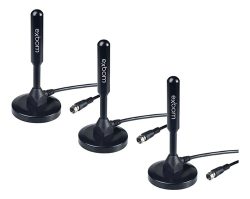 Kit 3 Antena Externa Interna Tv Digital Hdtv An-i3540b Exbom