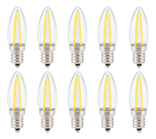 Bombilla Led 10pcs E12 Filamento Largo Pequeña S Lámpara Reg