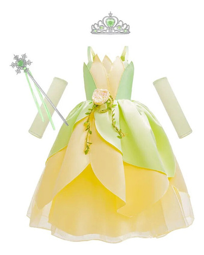 Disfraz De Princesa Tiana, Vestido De Cosplay B Para Niñas,
