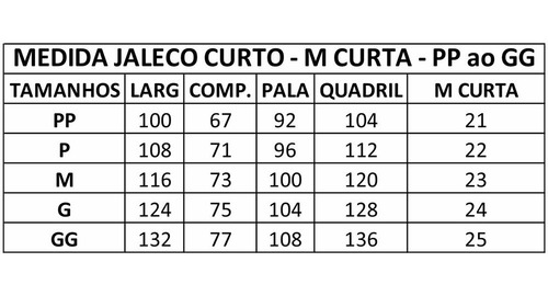 Imagem 7 de 7 de Jaleco Curto Masculino Oxford Branco Mangas Curtas Pp Ao Gg