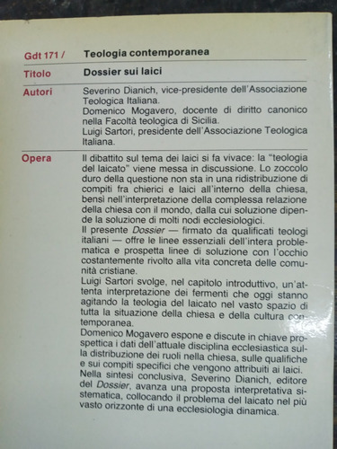 Imagen 2 de 4 de Dossier Sui Laici * Luigi Sartori Y Otros * Teologia *