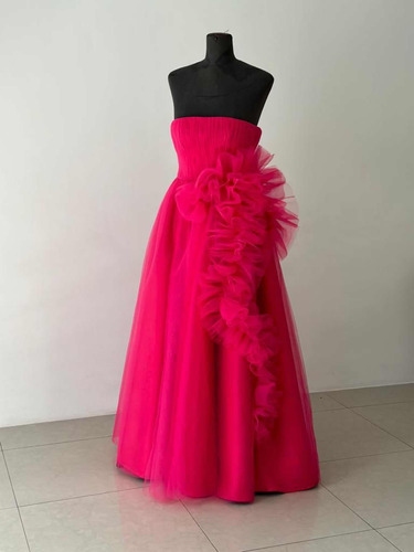 Vestido Grado Fiesta Boda Gala Fucsia