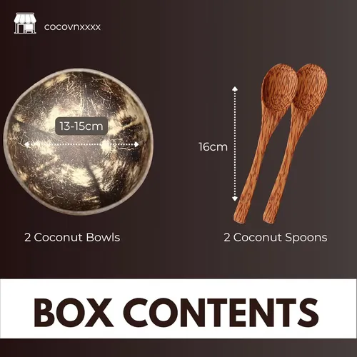 Cocovnxxxx Eco-friendly Coconut Bowl & Spoon Set-hecho A Man