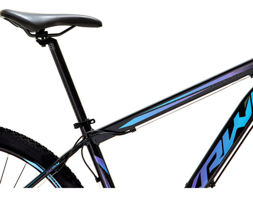 Bicicleta Aro 29 Krw Alumínio 27vel Hidráulico Com Trava S9 Cor Preto/Azul e Roxo