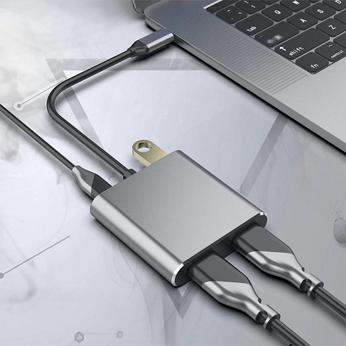 Estación De Acoplamiento Usb C 4 En 1 Con 2 Hdmi Y 4k