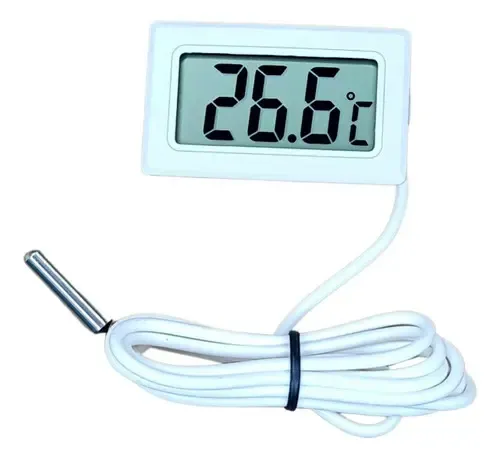 Termómetros Digitales Para Refrigerador, Termómetro Impermeable Para Refrigerador, Pantalla LCD Funcion De Grabacion Maximaminima Color Blanco