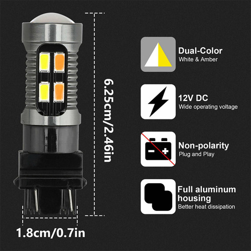 4 Bombillas Led De Doble Color 1157 Bay15d P21/5w 5630 20smd