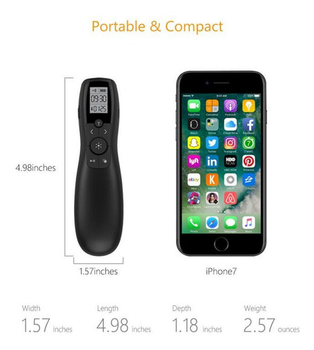 Imagen 9 de 9 de Presentador Puntero Laser Verde Usb-c Vibra Powerpoint Mac