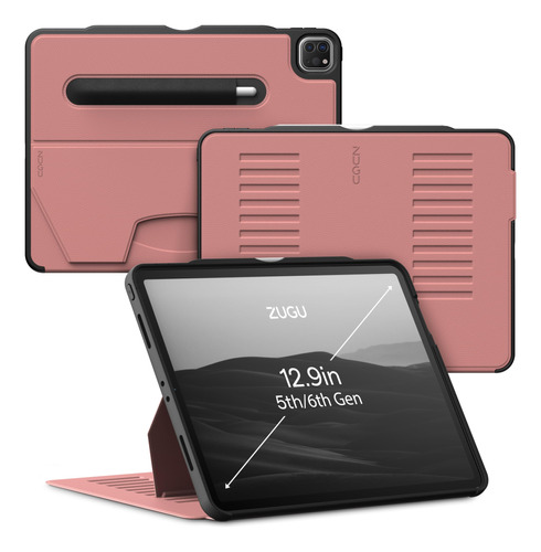 Funda Para iPad Pro 12.9  Protectora Delgada Magnetica Rosa