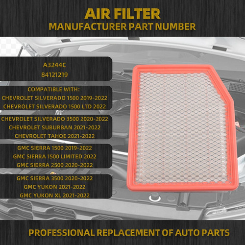 Filtro De Aire Del Motor A3244c 84121219 Para Silverado Su