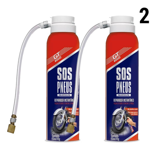 Sos Pneus Selante Veda Instantâneo Inflador Spray Moto