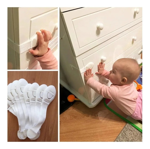 Kit Com 10 Trava Gaveta Armário Segurança Proteção Bebe