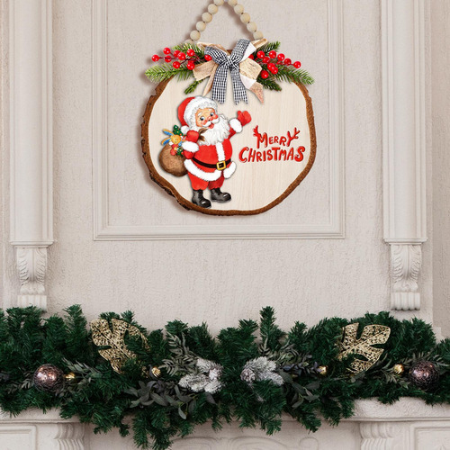 Letrero Colgante De Navidad, Letrero De Puerta Con Coronas
