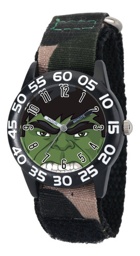 Reloj Marvel Para Niños Color Negro Diseño Hulk Avengers